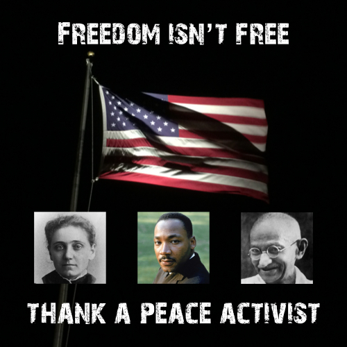 20140117fr-freedom-isnt-free-thank-a-peace-activist-flag-500x500