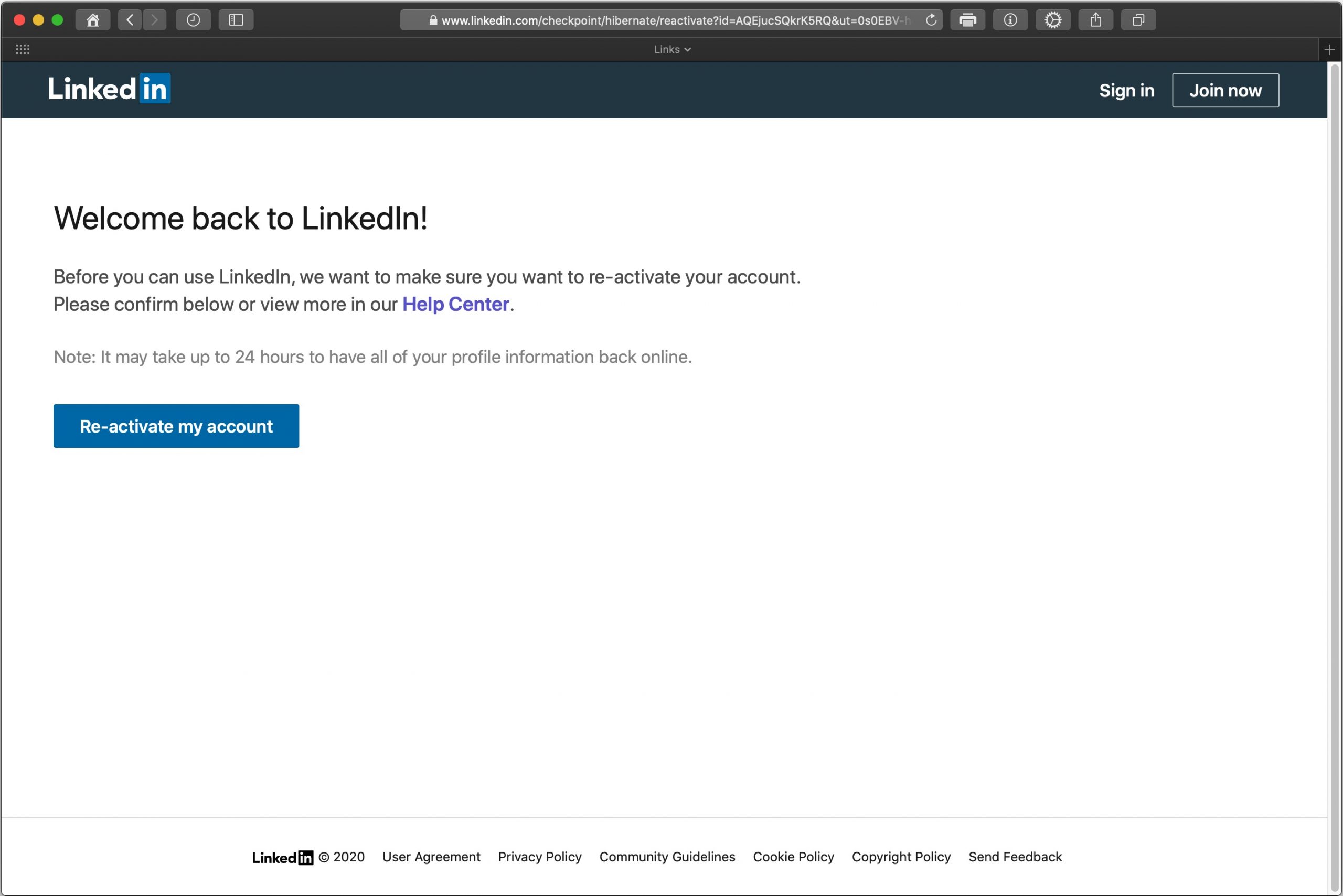 Linkedin Login Problem LinkedIn won’t let me login or reactivate my account after hibernation ...