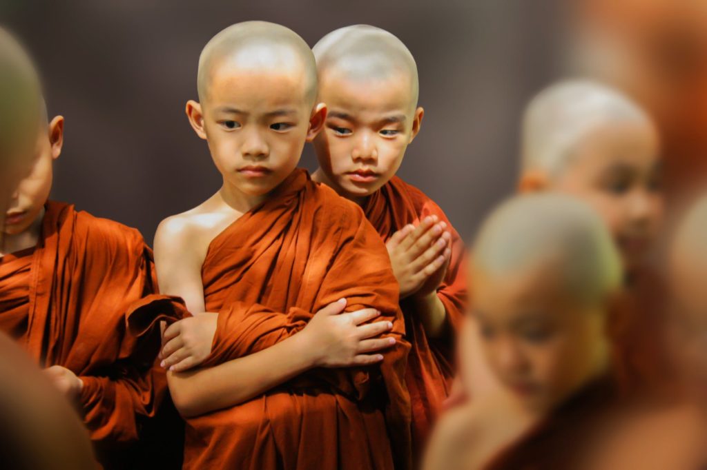 bald blur boy buddhism